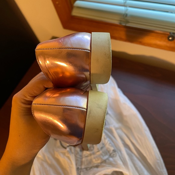 Blush Pink Metallic Christian Siriano for Payless Lace Up Oxfords US6 - Picture 7 of 11